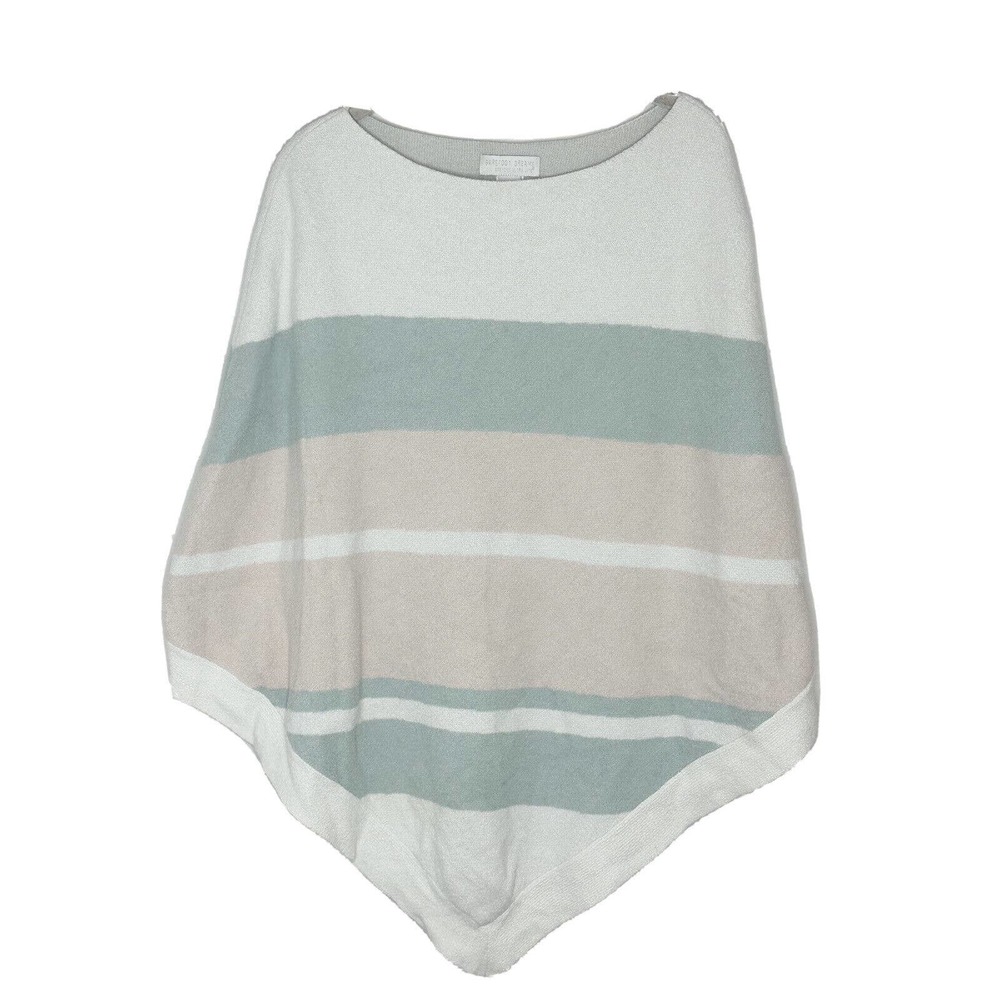 Barefoot Dreams Women's One Size Ocean Breeze CozyChic Knit Ultra Lite Poncho